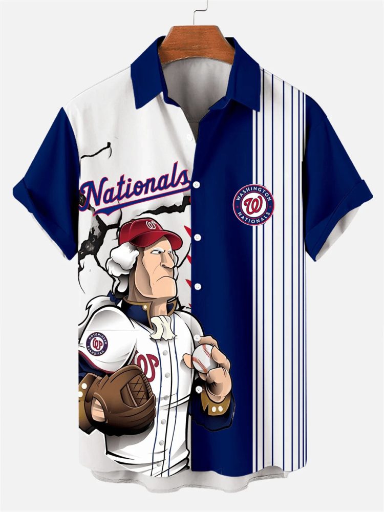 Washington Nationals Classic Retro Baseball Team Print Hawaiian Shirt