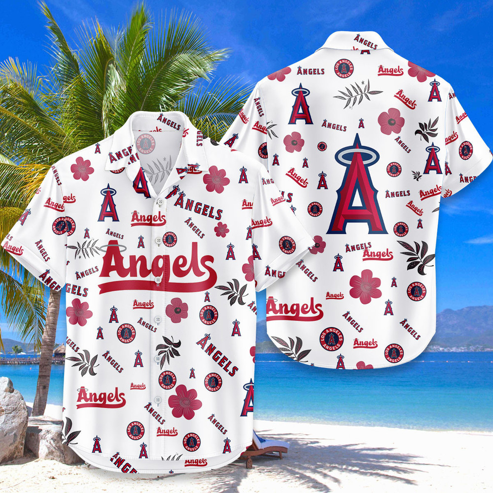 Los Angeles Angels Hawaiian Shirt Tropical Beach