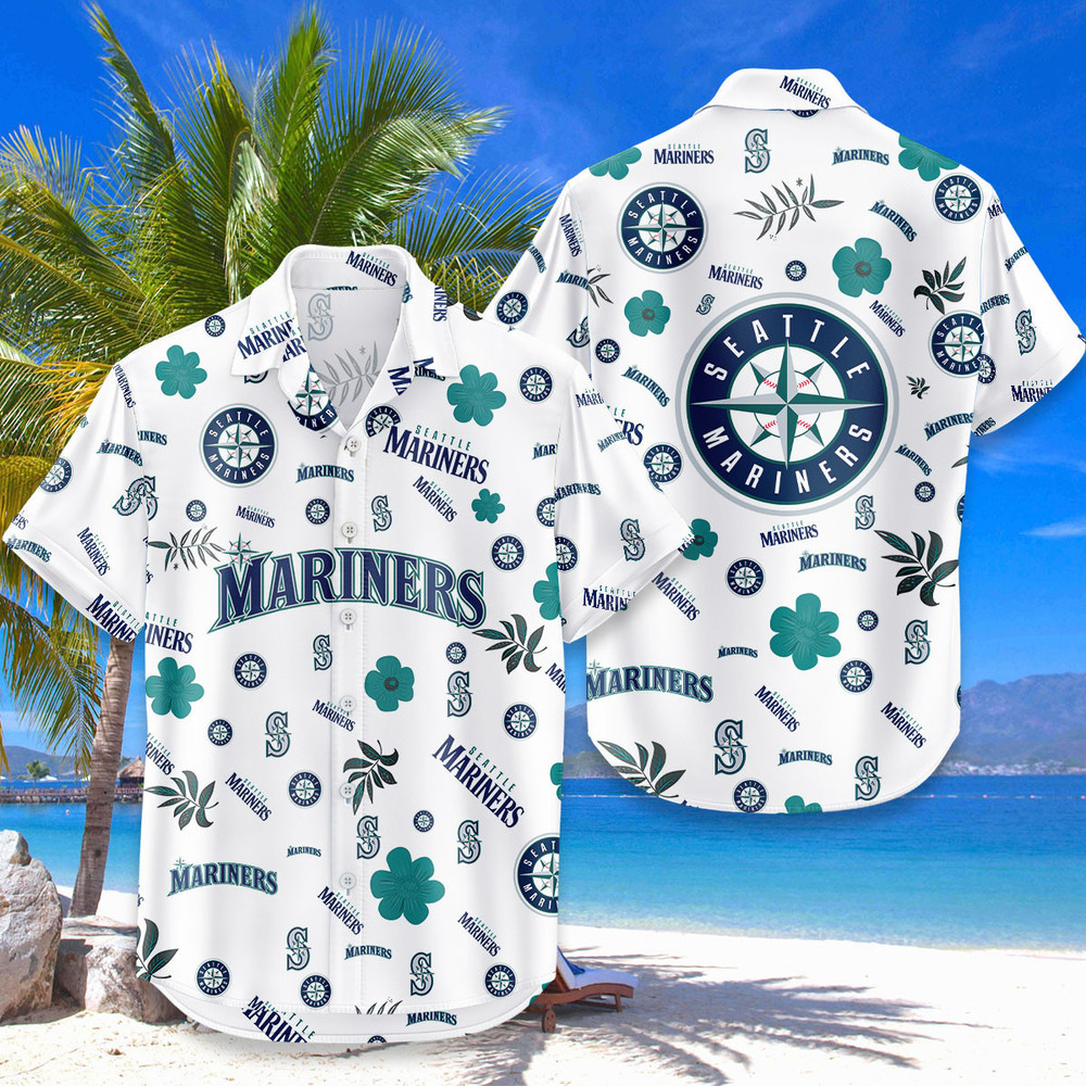 Seattle Mariners Hawaiian Shirt Tropical Beach