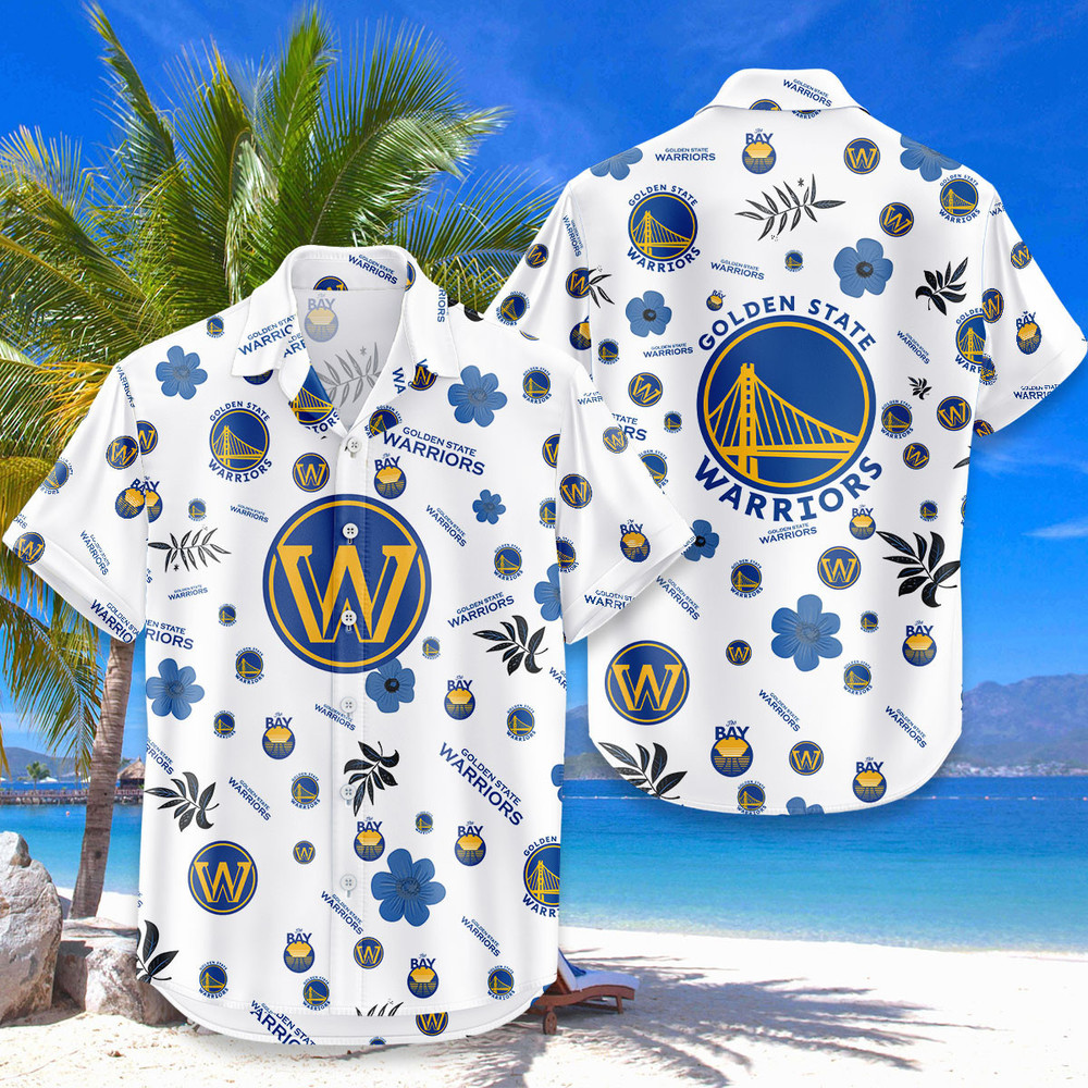 Golden State Warriors Hawaiian Shirt Tropical Beach