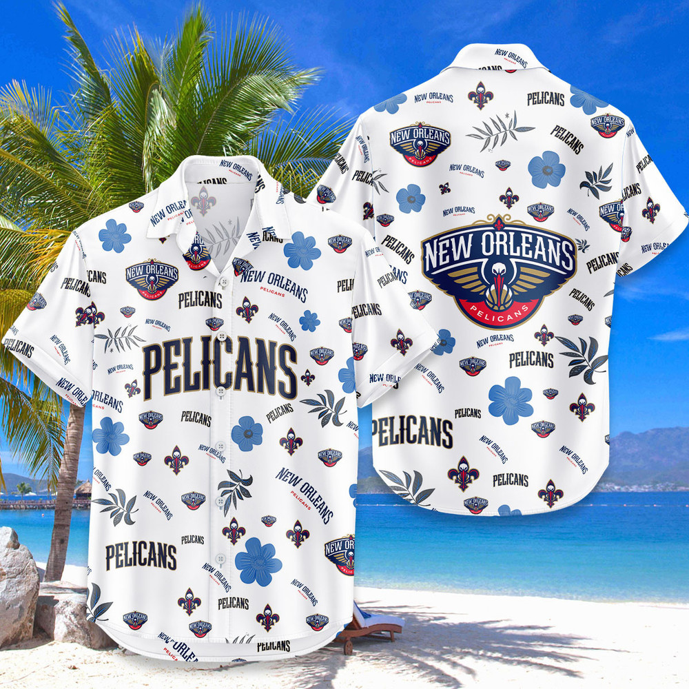 New Orleans Pelicans Hawaiian Shirt Tropical Beach