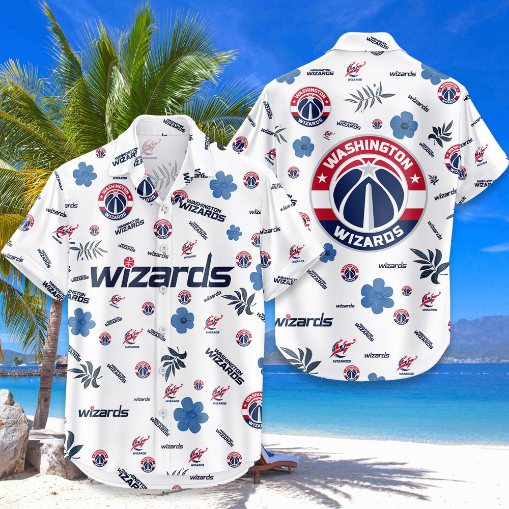 Washington Wizards Hawaiian Shirt Tropical Beach