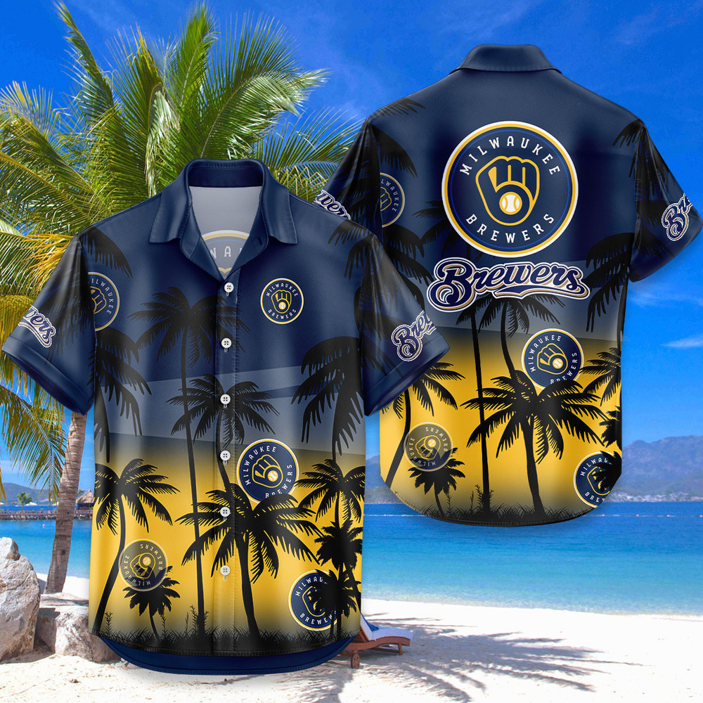 Milwaukee Brewers Hawaiian Shirt Coconut Tree