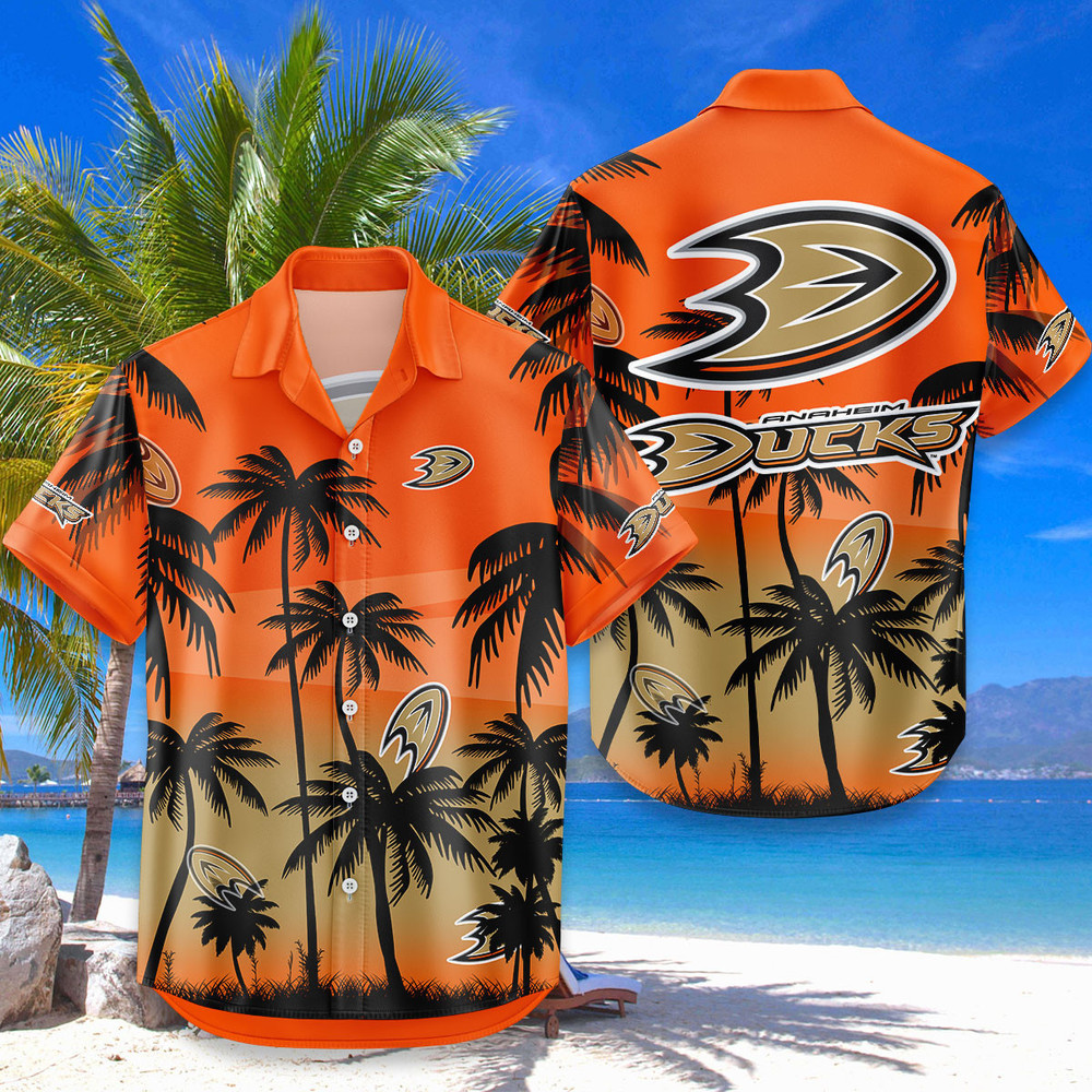 Anaheim Ducks Hawaiian Shirt Coconut Tree
