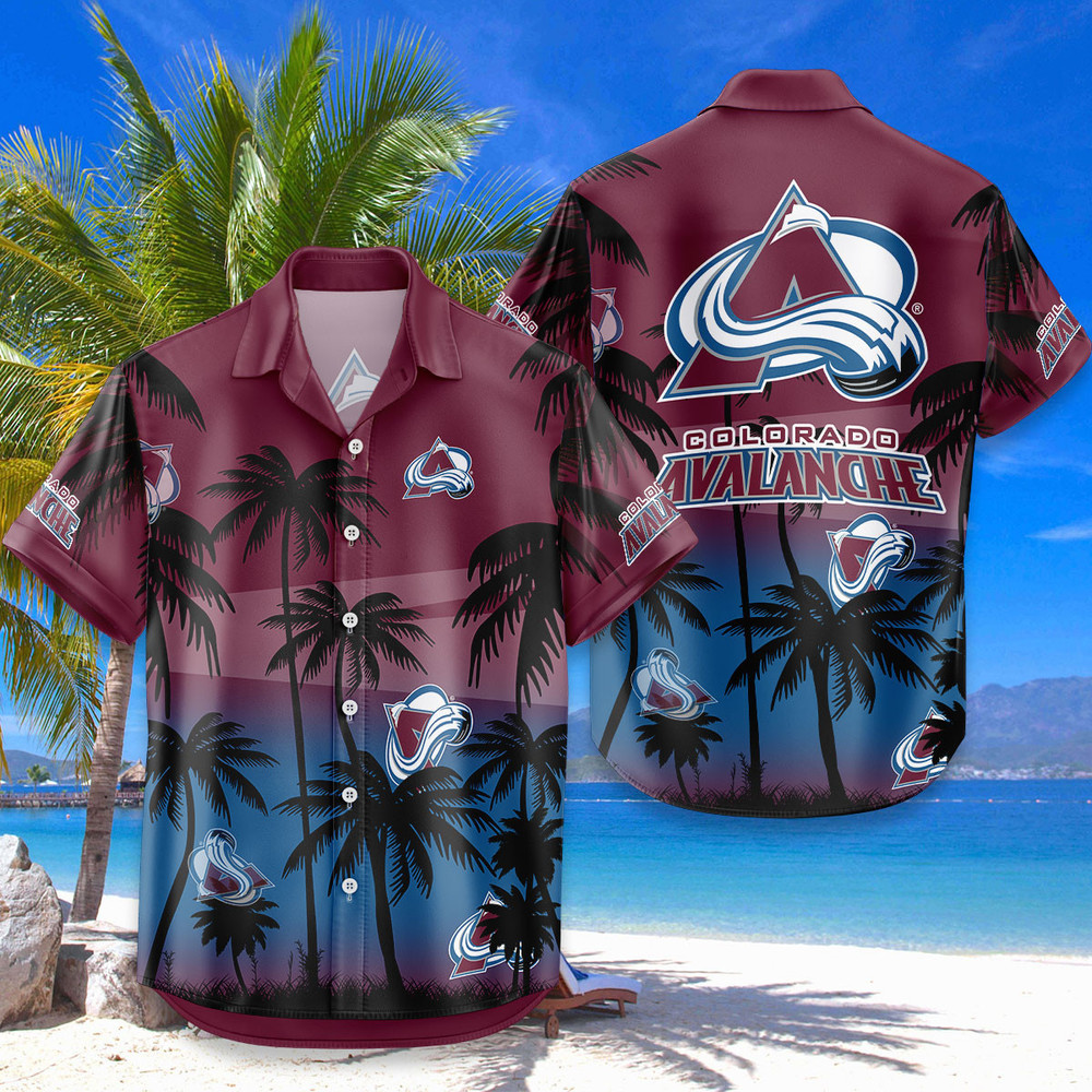 Colorado Avalanche Hawaiian Shirt Coconut Tree