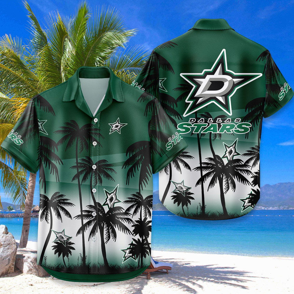 Dallas Stars Hawaiian Shirt Coconut Tree