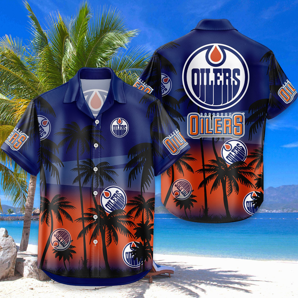 Edmonton Oilers Hawaiian Shirt Coconut Tree