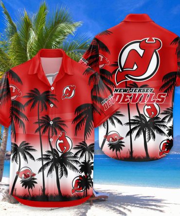 New Jersey Devils Hawaiian Shirt Coconut Tree