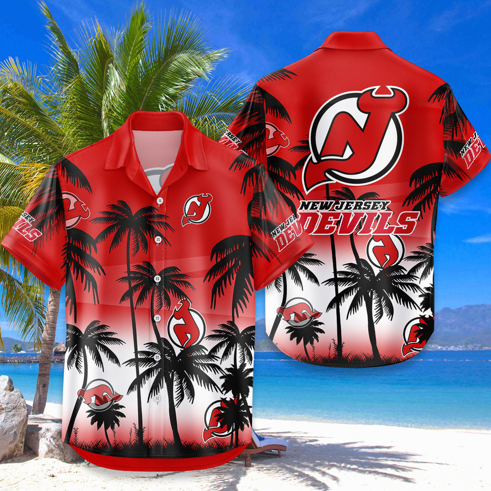 New Jersey Devils Hawaiian Shirt Coconut Tree