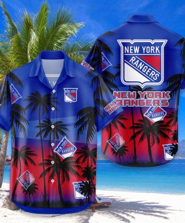 New York Rangers Hawaiian Shirt Coconut Tree
