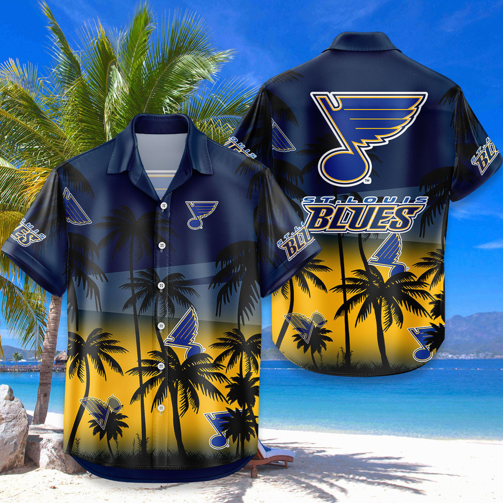 St. Louis Blues Hawaiian Shirt Coconut Tree