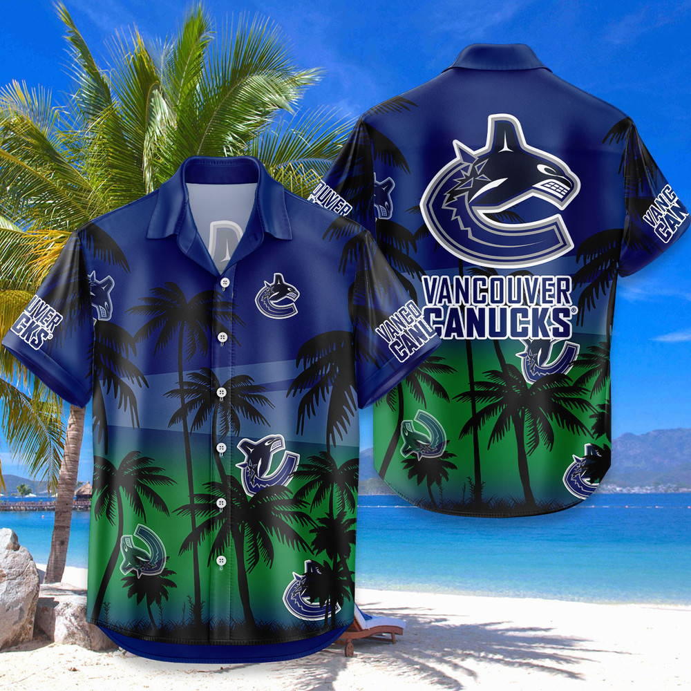 Vancouver Canucks Hawaiian Shirt Coconut Tree