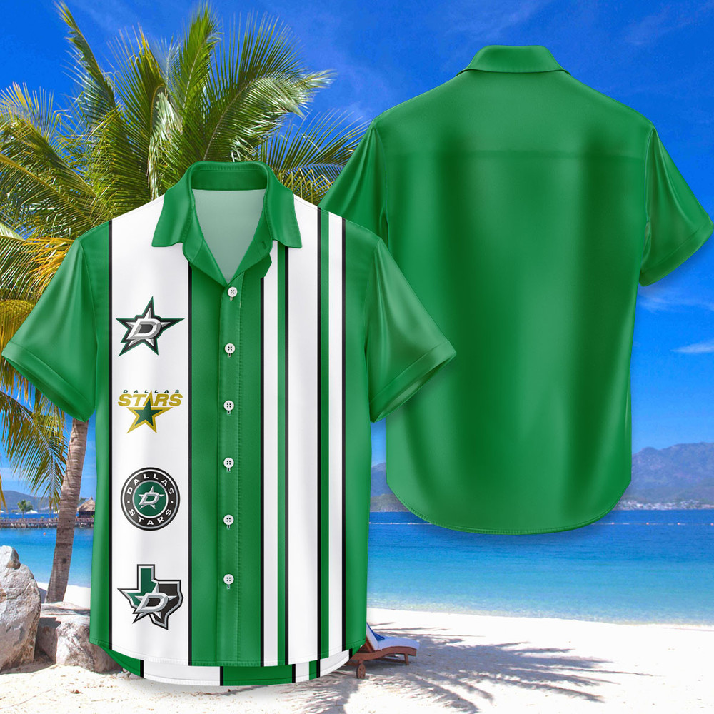Dallas Stars Hawaiian Shirt Classic Color Contrast