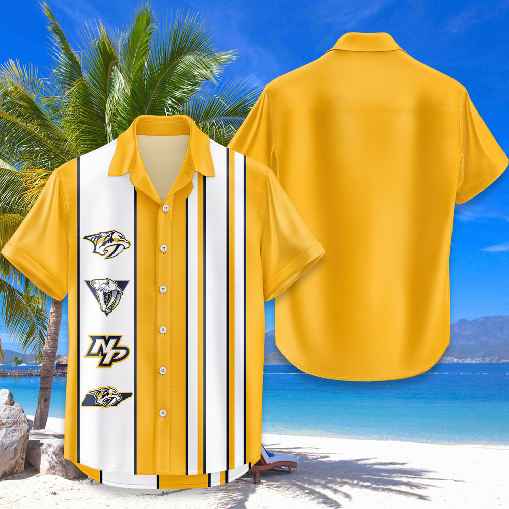 Nashville Predators Hawaiian Shirt Classic Color Contrast
