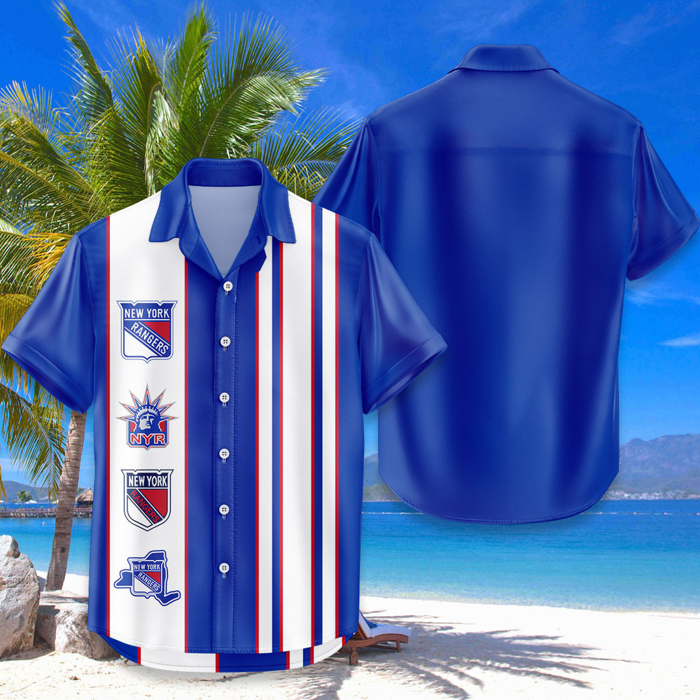 New York Rangers Hawaiian Shirt Classic Color Contrast