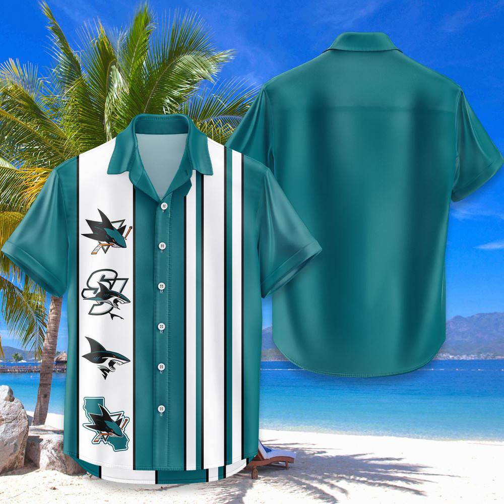 San Jose Sharks Hawaiian Shirt Classic Color Contrast