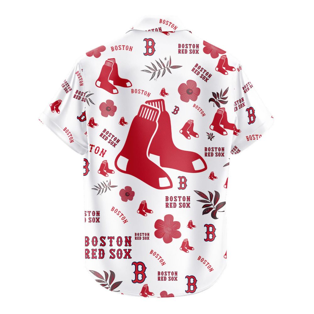 Boston Red Sox Hawaiian Shirt Tropical Beach - Image 3