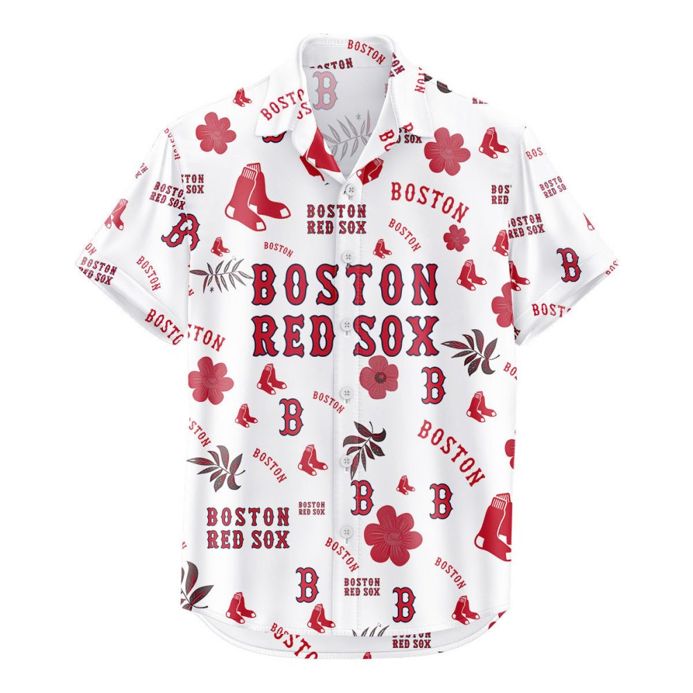 Boston Red Sox Hawaiian Shirt Tropical Beach - Image 2