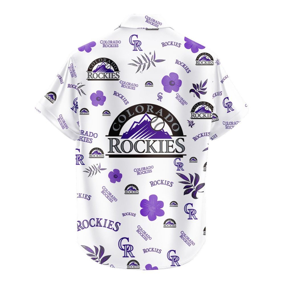 Colorado Rockies Hawaiian Shirt Tropical Beach - Image 3
