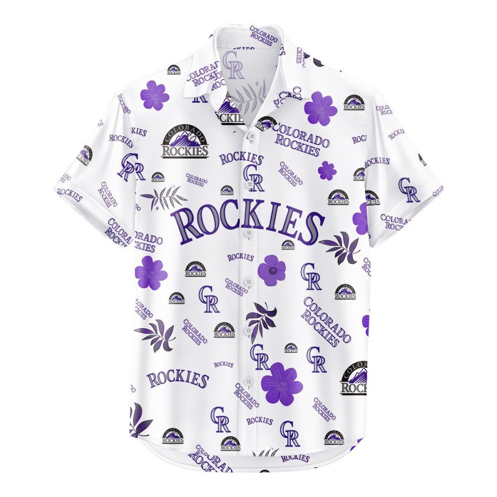 Colorado Rockies Hawaiian Shirt Tropical Beach - Image 2