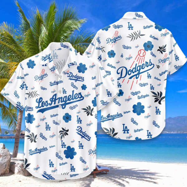 Los Angeles Dodgers Hawaiian Shirt Tropical Beach - Image 4