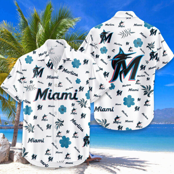 Miami Marlins Hawaiian Shirt Tropical Beach - Image 4