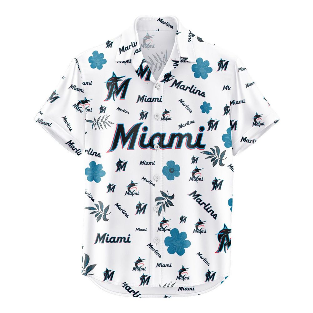 Miami Marlins Hawaiian Shirt Tropical Beach - Image 2