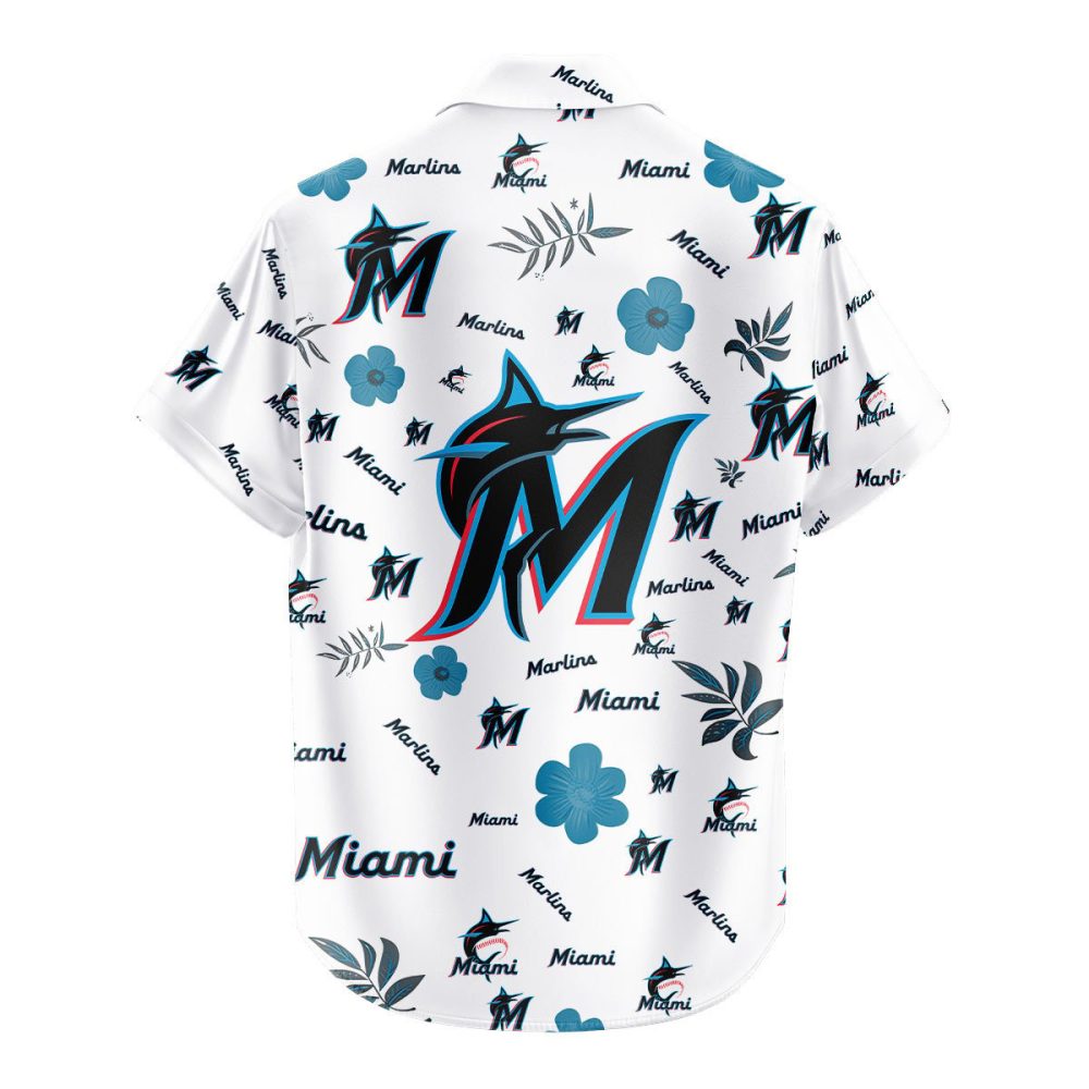 Miami Marlins Hawaiian Shirt Tropical Beach - Image 3