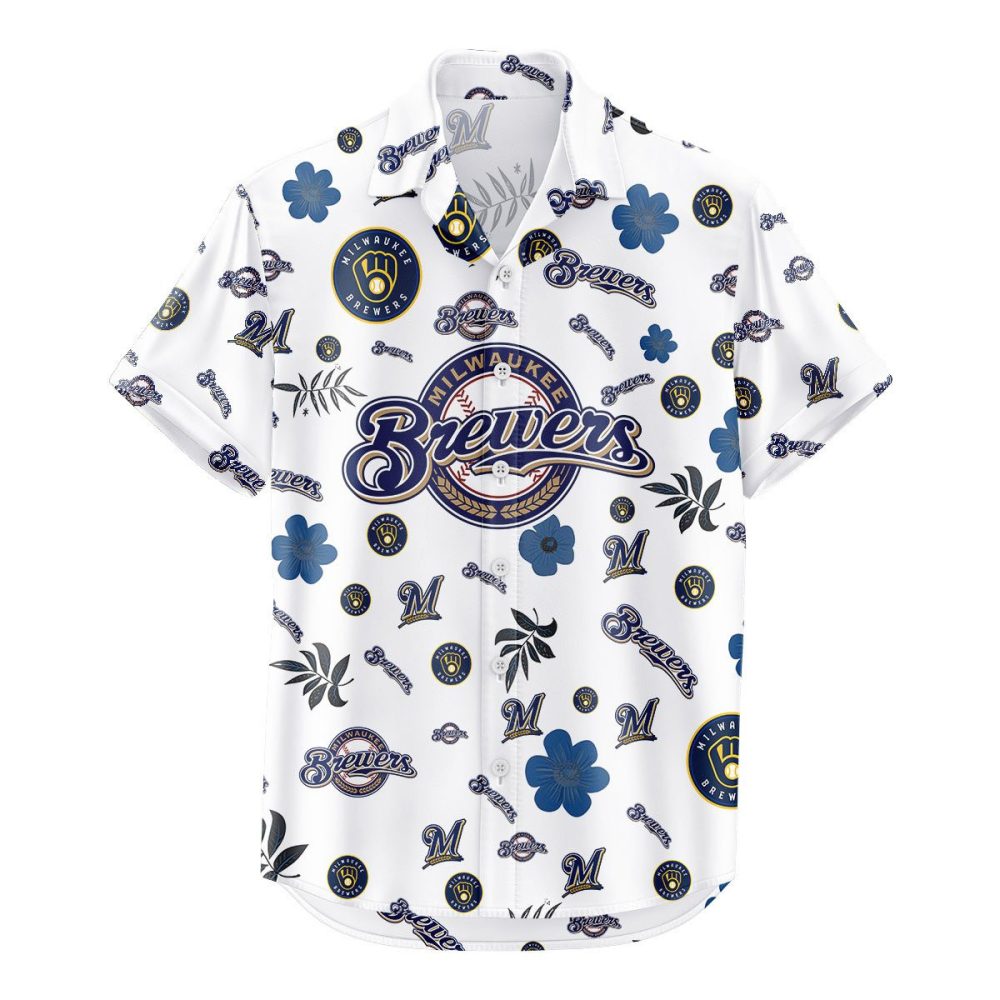 Milwaukee Brewers Hawaiian Shirt Tropical Beach - Image 2