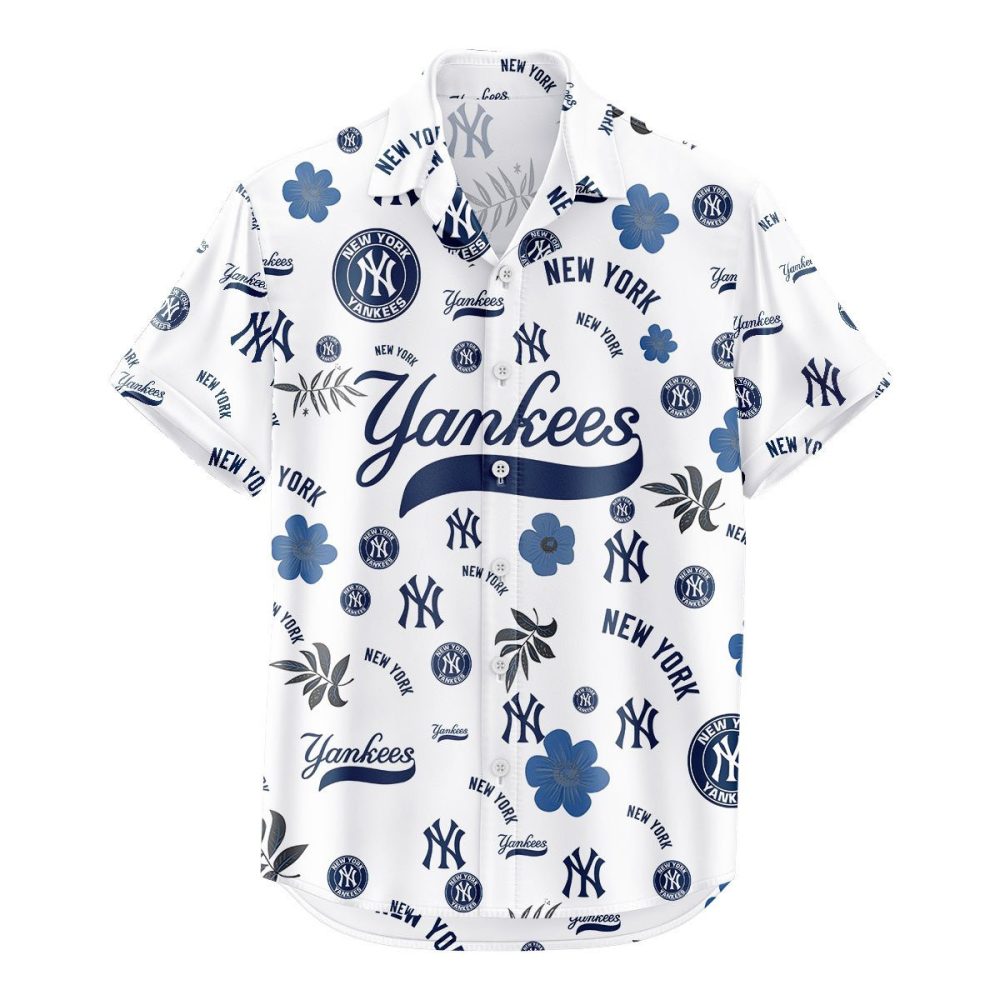 New York Yankees Hawaiian Shirt Tropical Beach - Image 2