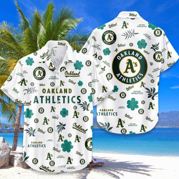 Oakland Athletics Hawaiian Shirt Tropical Beach - Image 4