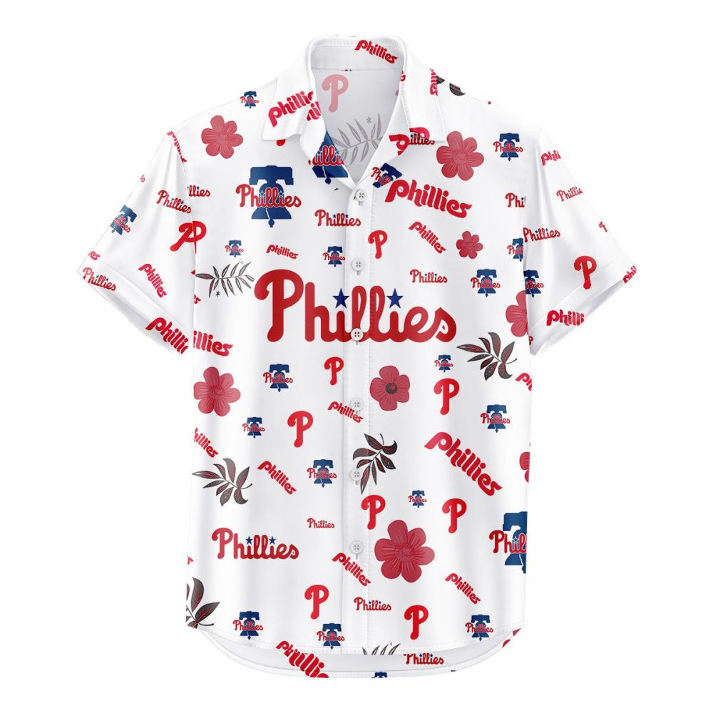 Philadelphia Phillies Hawaiian Shirt Tropical Beach - Image 2
