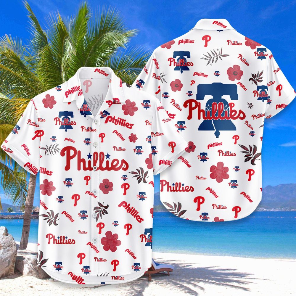 Philadelphia Phillies Hawaiian Shirt Tropical Beach