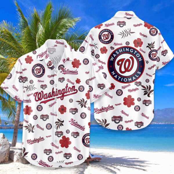 Washington Nationals Hawaiian Shirt Tropical Beach - Image 4