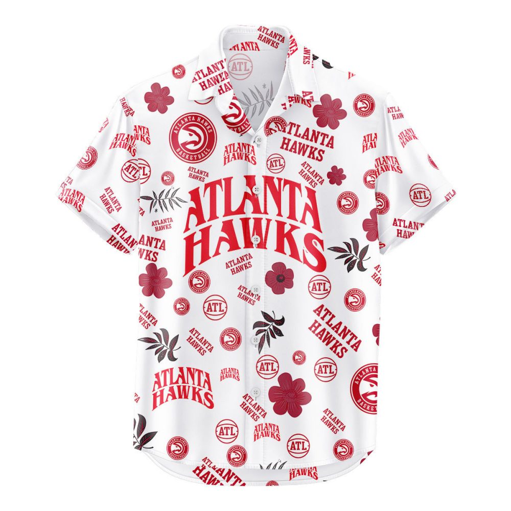 Atlanta Hawks Hawaiian Shirt Tropical Beach - Image 2