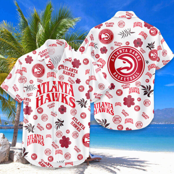Atlanta Hawks Hawaiian Shirt Tropical Beach - Image 4