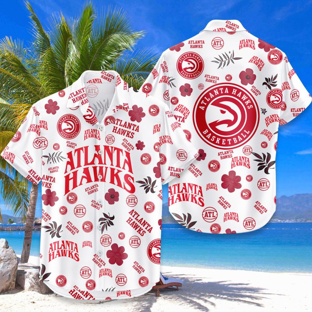 Atlanta Hawks Hawaiian Shirt Tropical Beach
