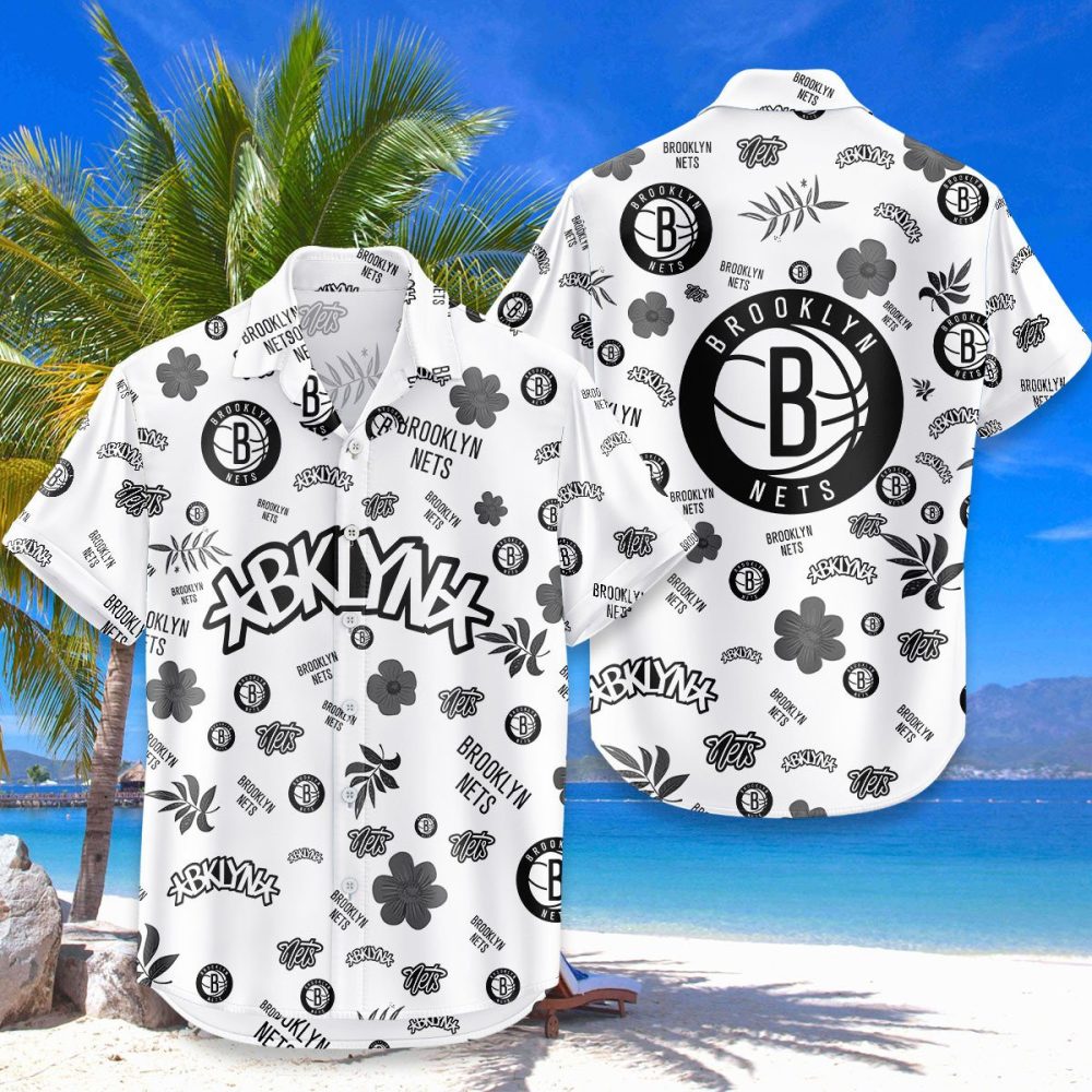 Brooklyn Nets Hawaiian Shirt Tropical Beach