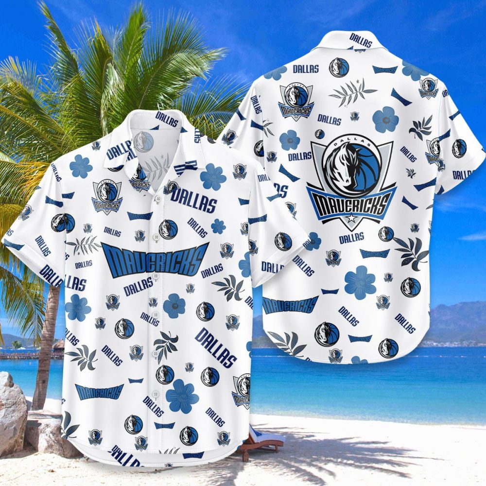 Dallas Mavericks Hawaiian Shirt Tropical Beach