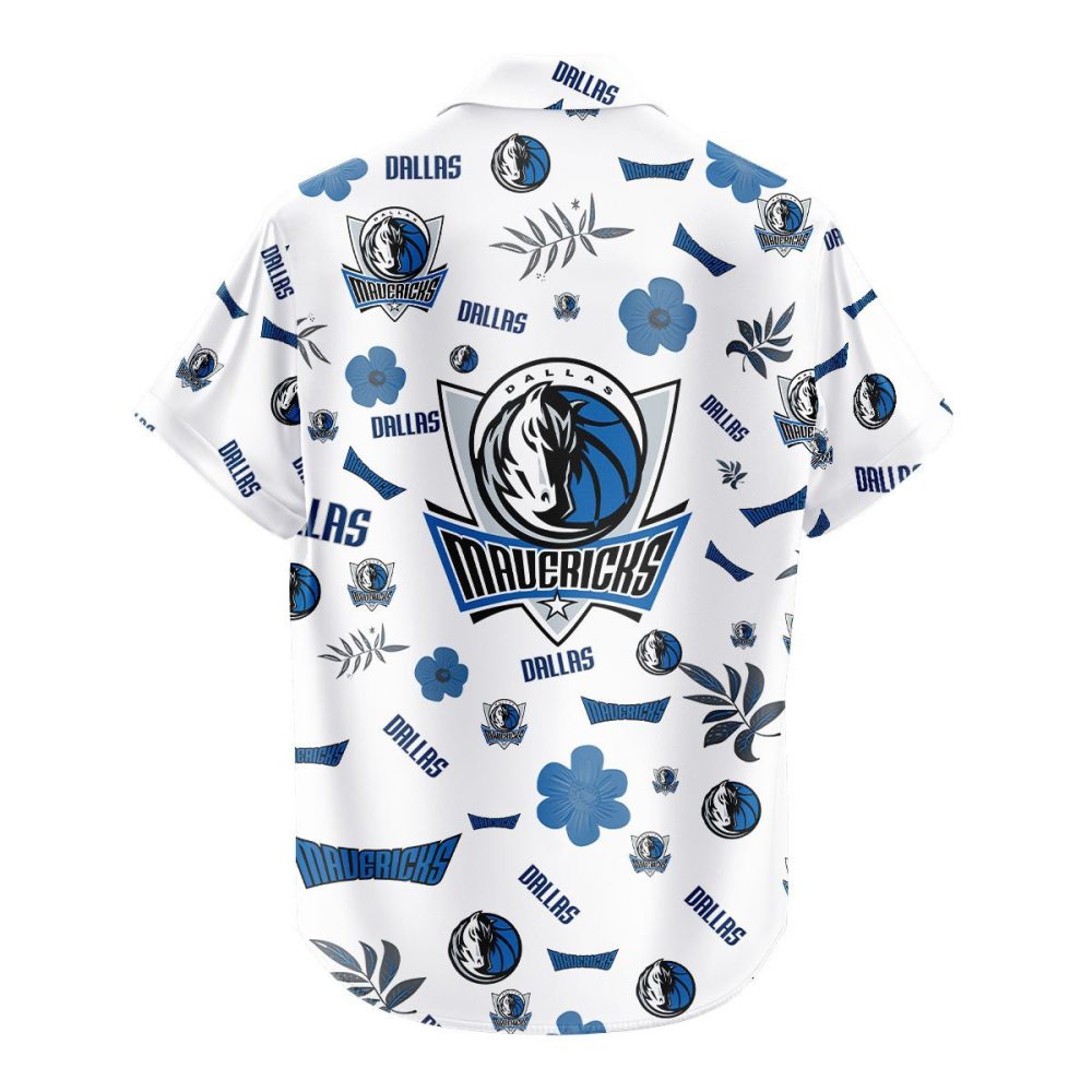 Dallas Mavericks Hawaiian Shirt Tropical Beach - Image 3