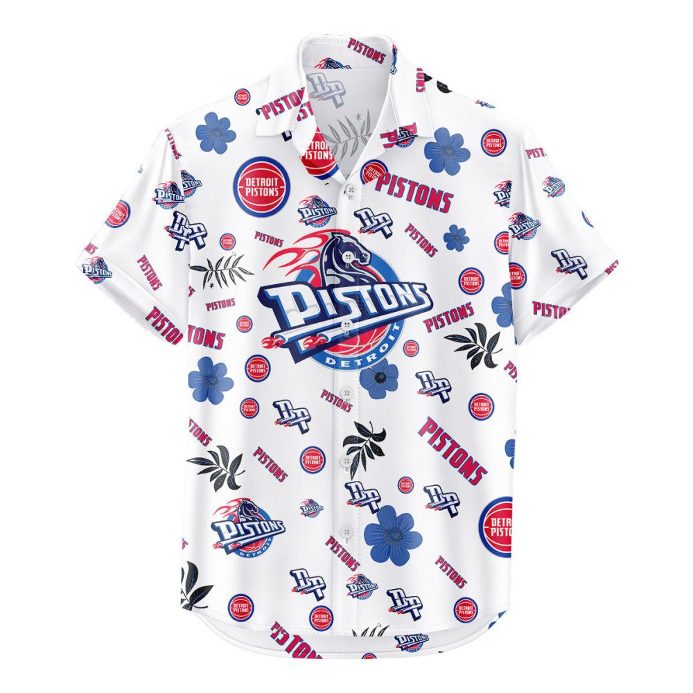 Detroit Pistons Hawaiian Shirt Tropical Beach - Image 2