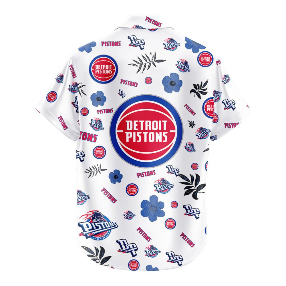 Detroit Pistons Hawaiian Shirt Tropical Beach - Image 3
