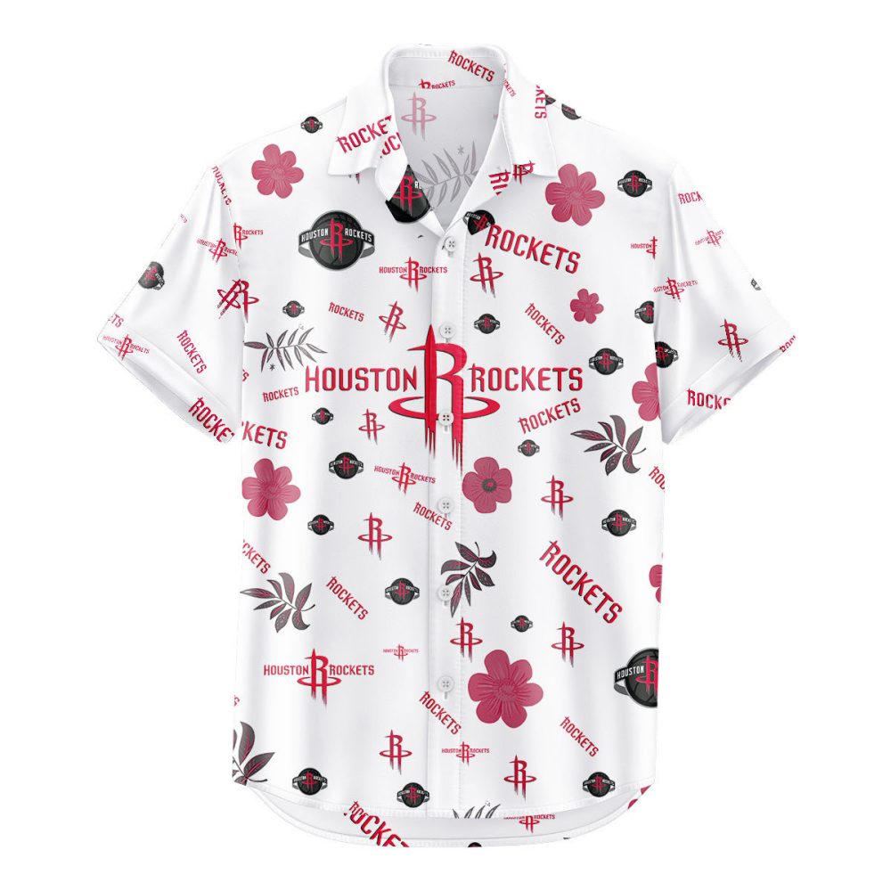 Houston Rockets Hawaiian Shirt Tropical Beach - Image 2