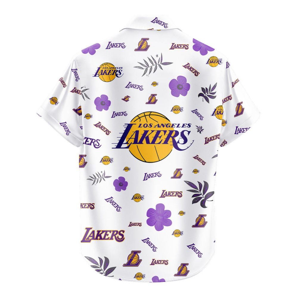 Los Angeles Lakers Hawaiian Shirt Tropical Beach - Image 3