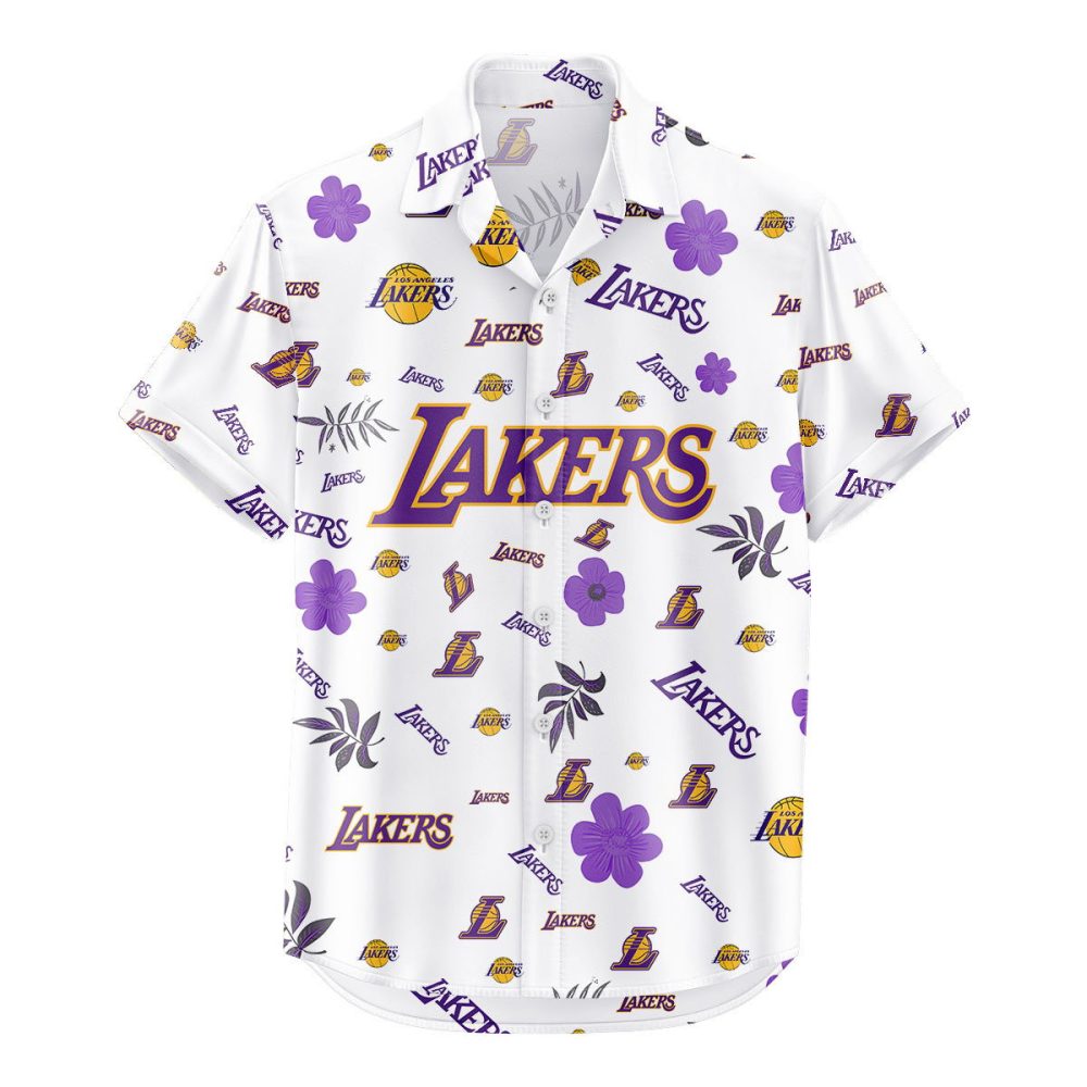 Los Angeles Lakers Hawaiian Shirt Tropical Beach - Image 2