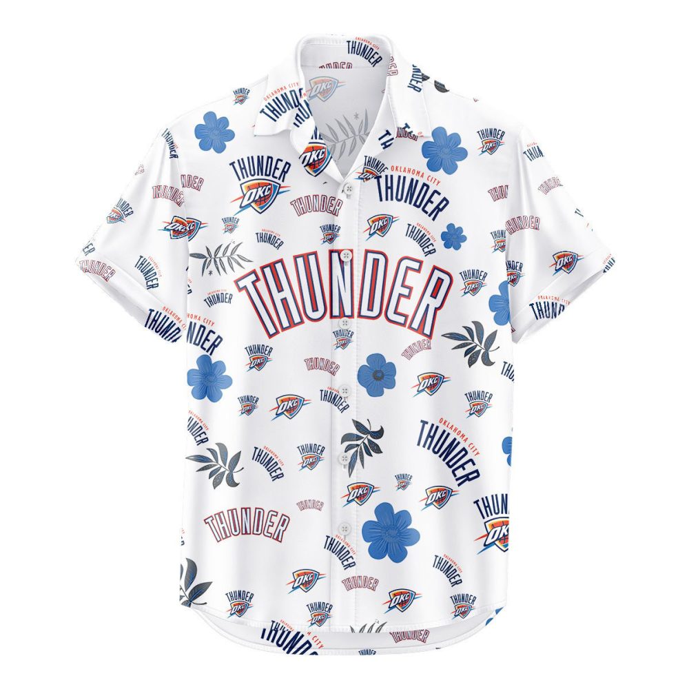 Oklahoma City Thunder Hawaiian Shirt Tropical Beach - Image 2