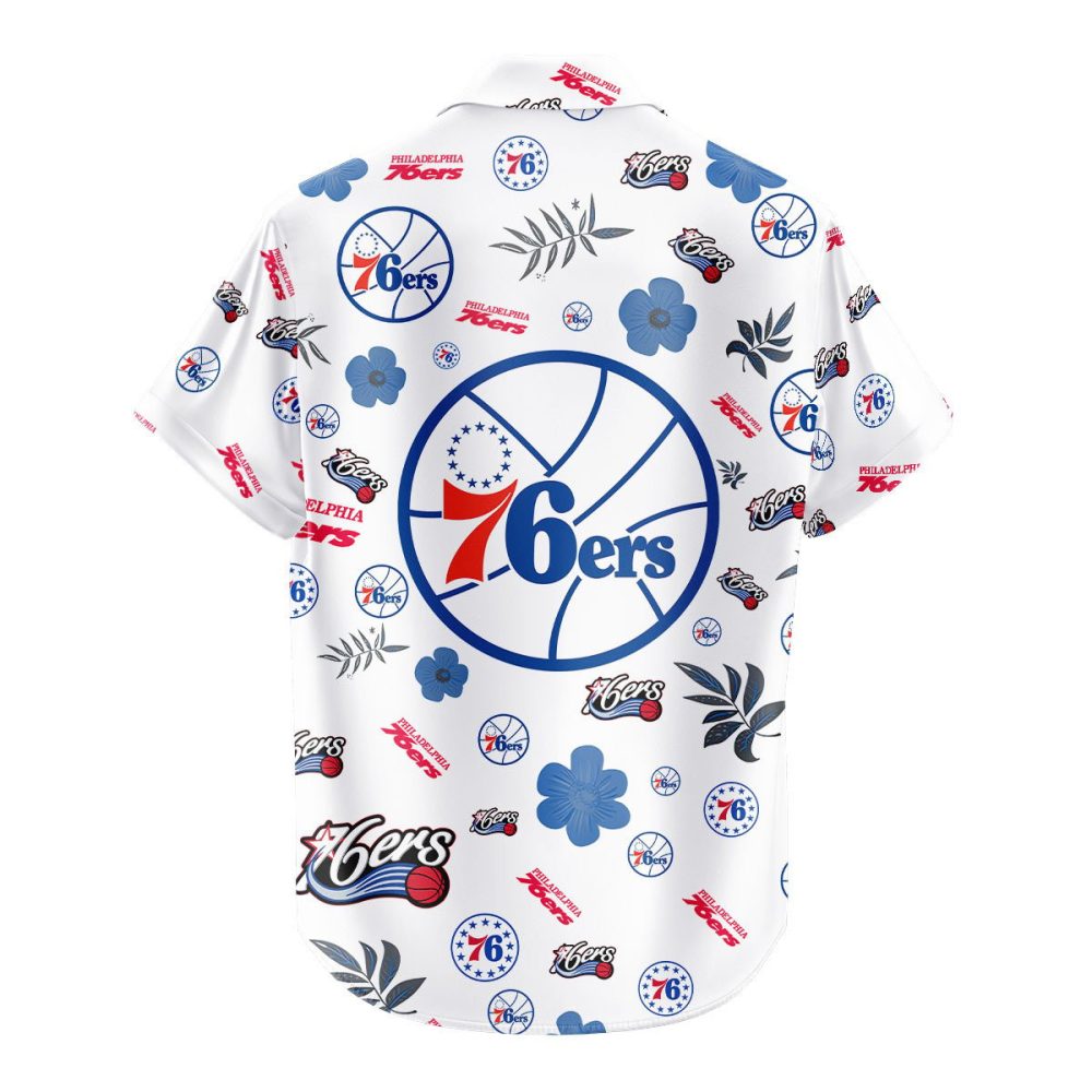 Philadelphia 76Ers Hawaiian Shirt Tropical Beach - Image 3