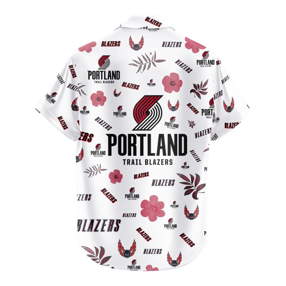 Portland Trail Blazers Hawaiian Shirt Tropical Beach - Image 3