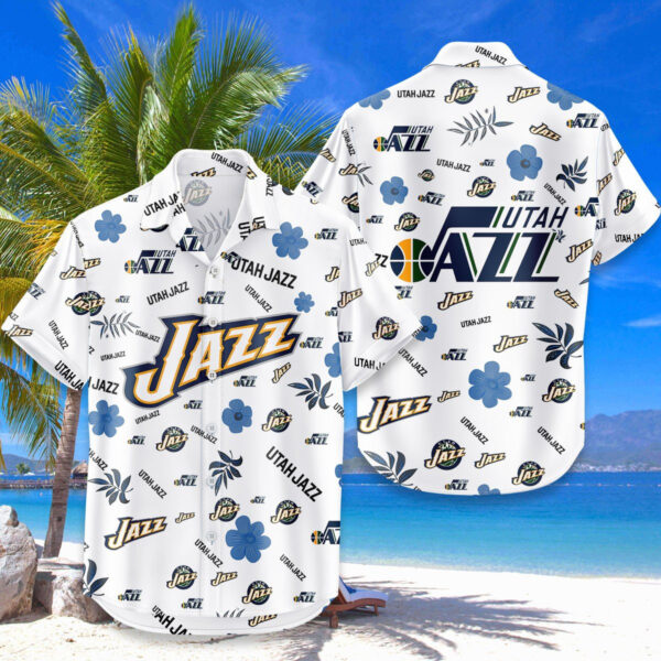 Utah Jazz Hawaiian Shirt Tropical Beach - Image 4