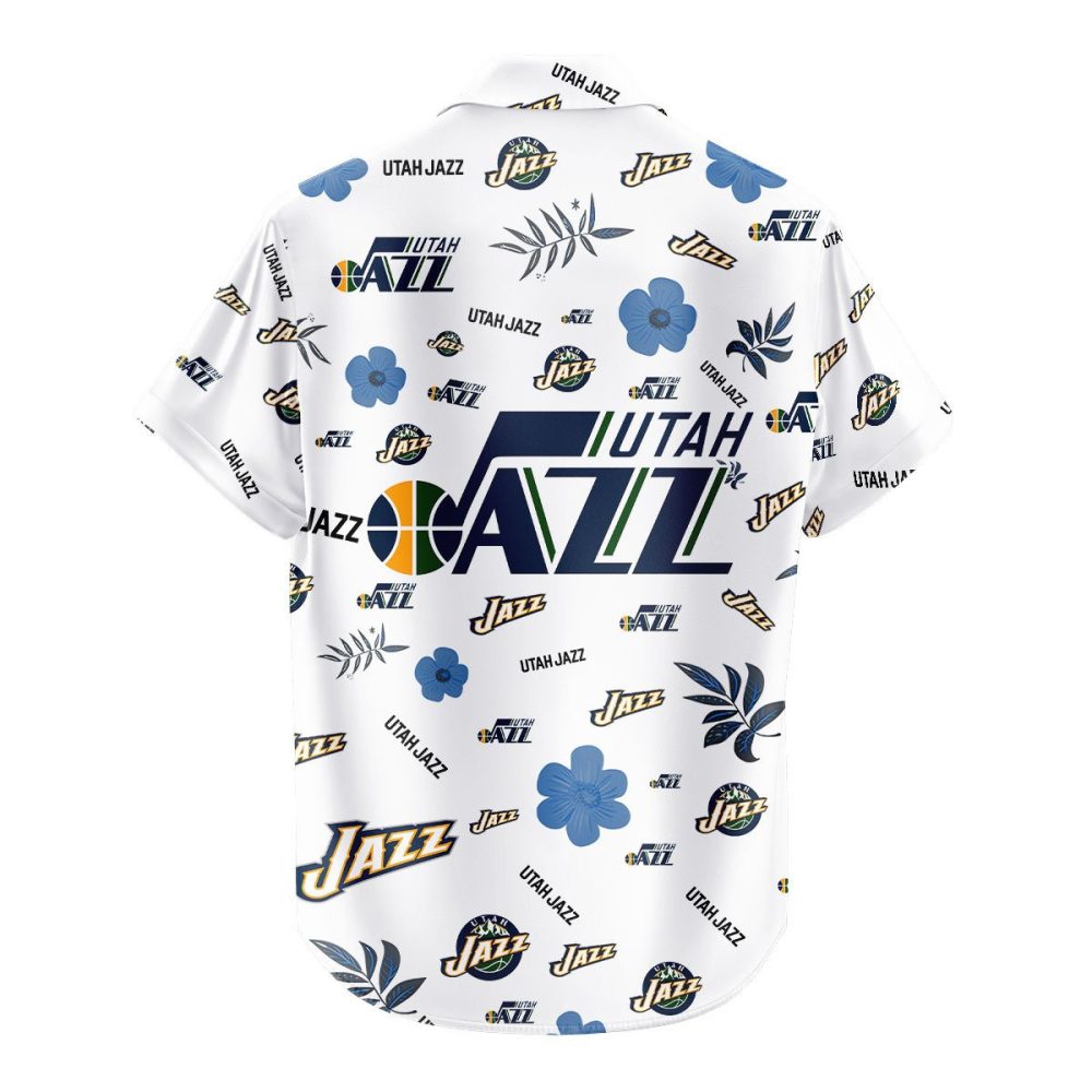 Utah Jazz Hawaiian Shirt Tropical Beach - Image 3